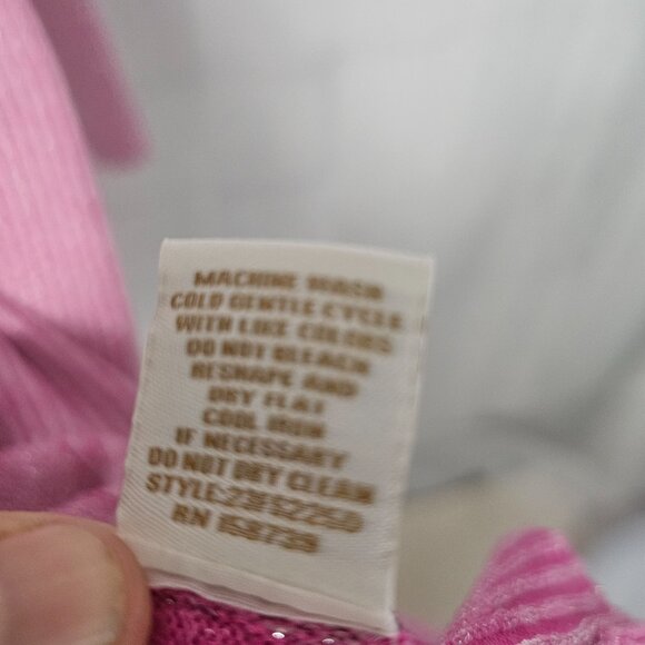 Cocobleu Cardigan Dress Pink Burgundy Metallic Ribbed Knit Colorblock L NWT - Picture 8 of 11